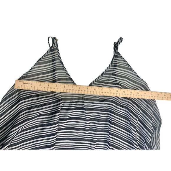 Handkerchief Style Women Dress Striped Sleeveless Swimsuit Bathing Suit Cover Up - Picture 11 of 11